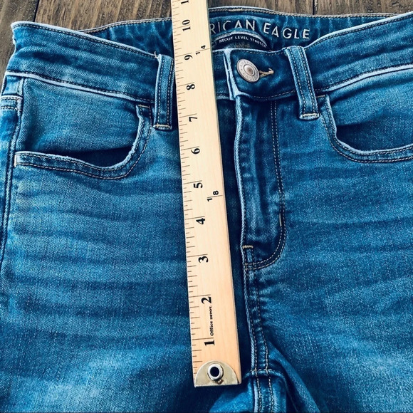 AE Next Level Hi Rise Jeggings Jean Medium Wash 2S - Picture 7 of 8